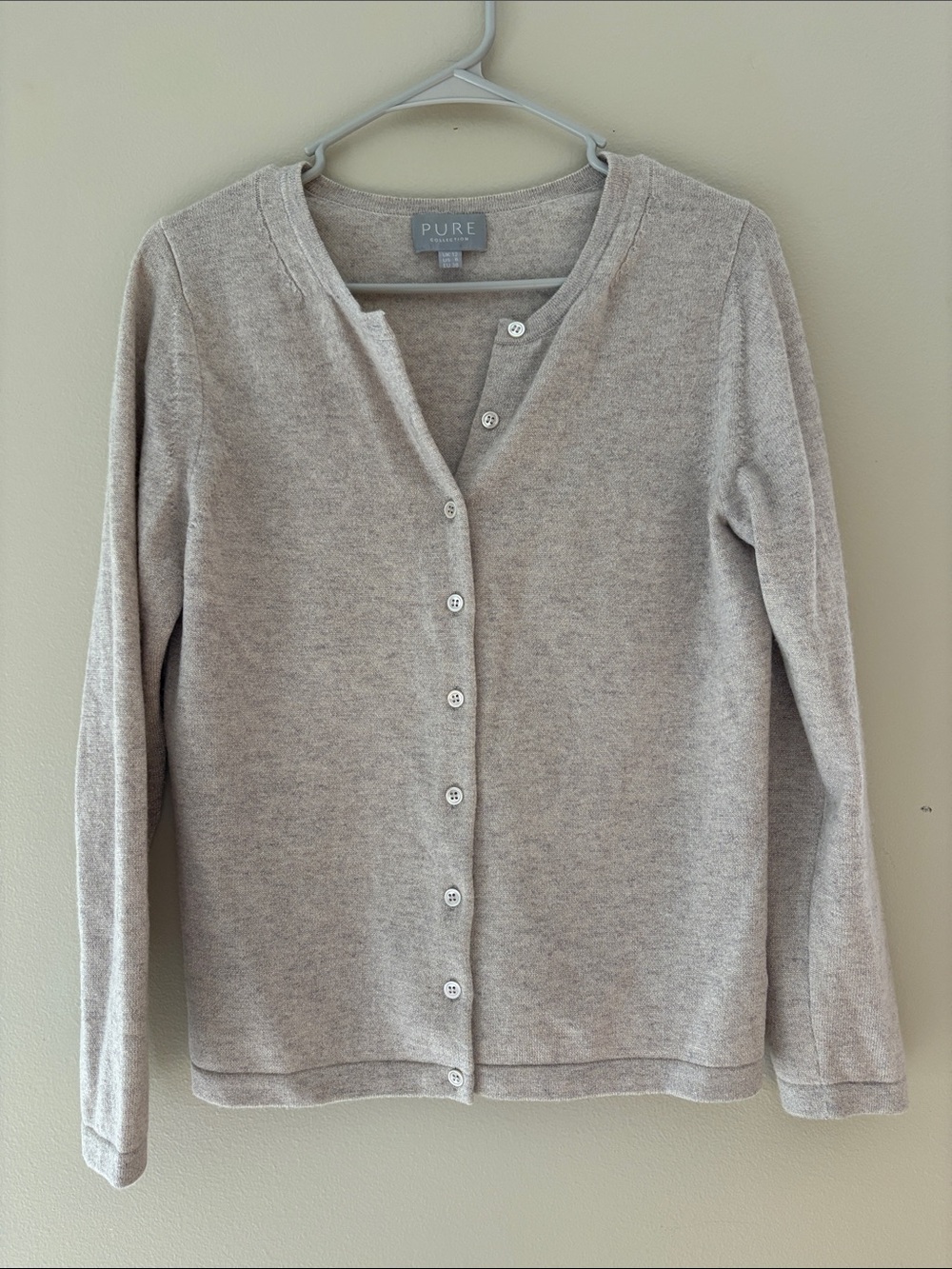 Pure Collection Cashmere Metallic Shimmer Cardigan Sweater Size 6